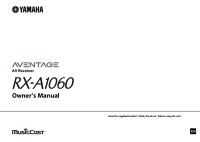 Yamaha RX-A1060 - Owners manual 
